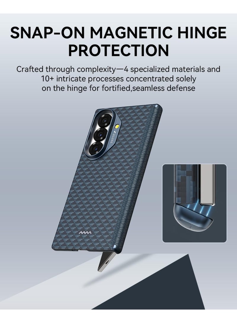 RAPTIC غطاء أراميد سكين برو لجهاز سامسونج جالاكسي زد فولد 7 [غطاء خلفي فقط] غطاء أراميد فايبر فائق النحافة 1500D [حماية المفصل] - بروفاوند - Image 2